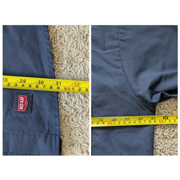 Red Kap Work Shirt Mens L Navy Blue MIMIX Flex Panel Workwear Wicking Ripstop - Picture 5 of 7